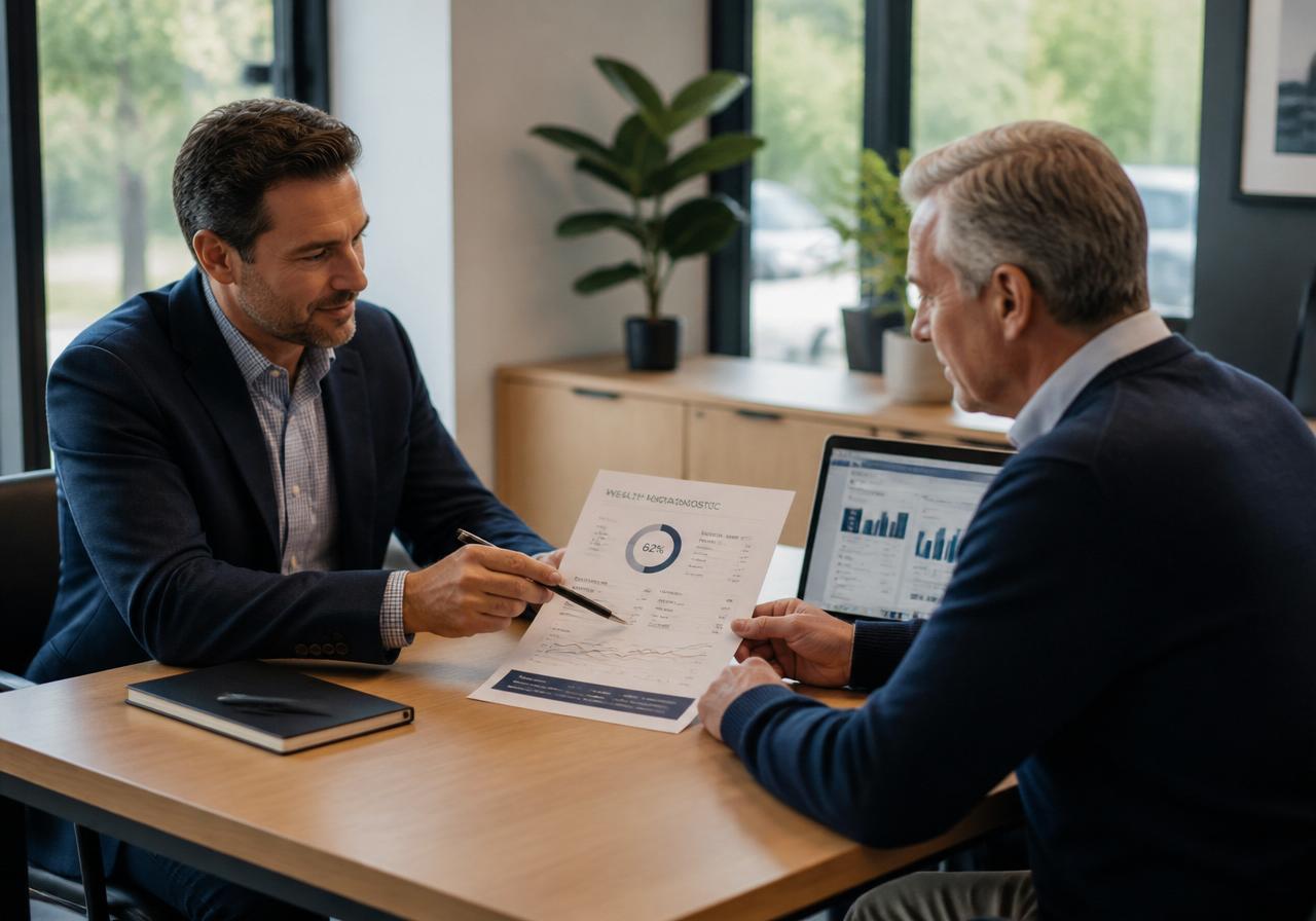 Advisor walking a business owner through the Diagnostic findings